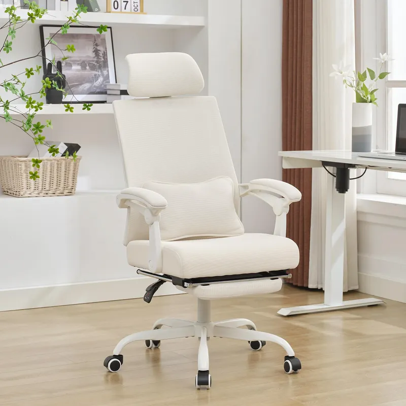 Ergonomic Office Chair with Footrest Home Office Desk Chair with Headrest and Backrest 90-135 Adjustable Mesh