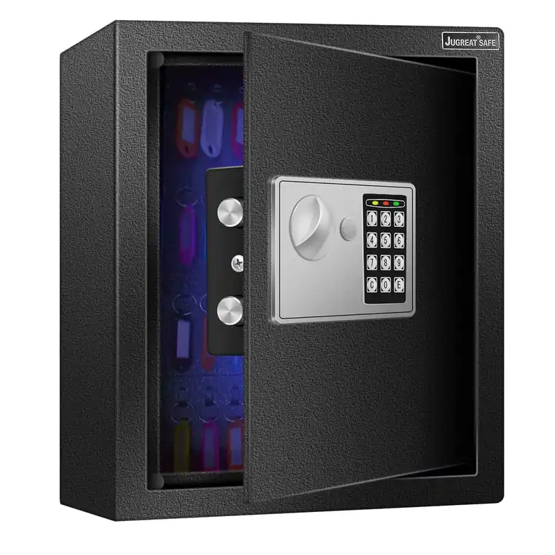 80 Keys Cabinet with Sensor Light ,Electronic Key Safe, Pin Code Keyless Storage Box for Keys, Secure Wall Mount Safe with 80 Key Tags