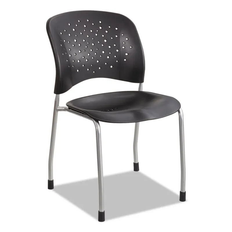 Guest Chair Straight Leg with Round Back, (Qty. 2), Black