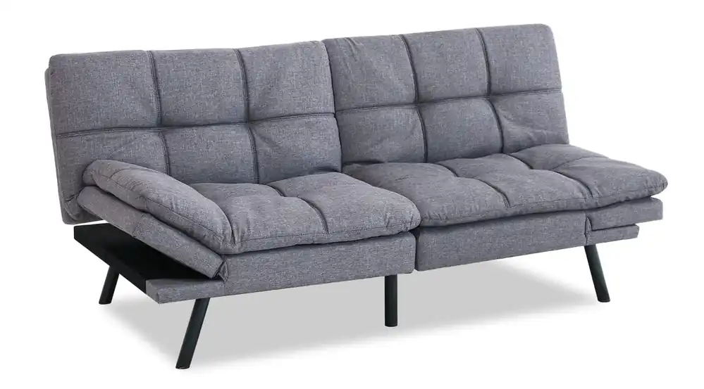 Memory Foam Couch Bed with Mattress and Frame Included, Comfortable Grey