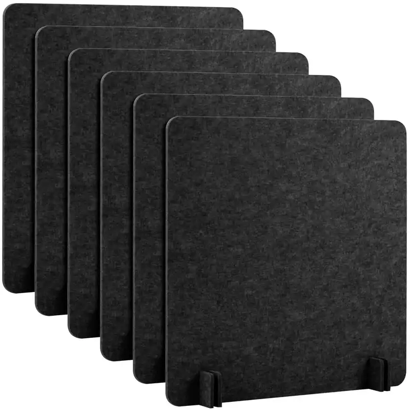 6 Pack Acoustic Desk Divider Desk Partition 24 x 24" Stand Up Freestanding Desk Privacy (Dark Gray)
