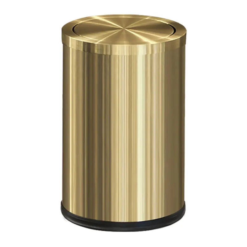 Antique Gold Trash can, Gold Bathroom Trash can with lid,Small Trash Can with Flipping Lid, 2.4gallon