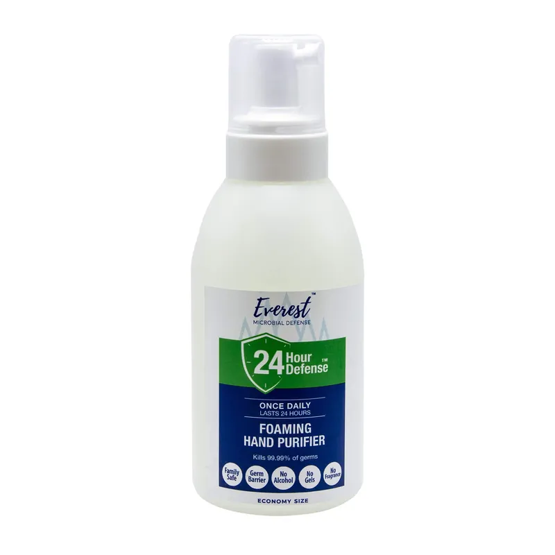 24 Hour Defense Foaming Hand Sanitizer Kills 99.99% Of Germs Stays Effective Throughout Hand Washings For 24 Hours Of Lasting Protection Rich, Moisturizing Foam Fragrance Free Economy Size 20 Oz Bottle