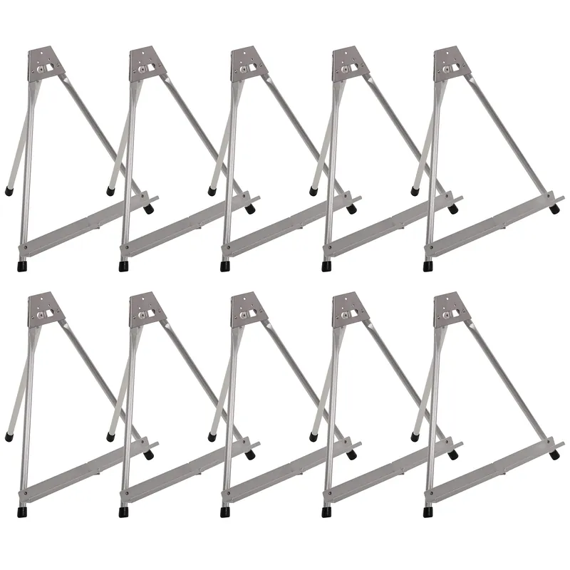 15" High Aluminum Tabletop Display Easel (Pack of 10) - Collapsible Folding Frame, Portable Artist Tripod Stand