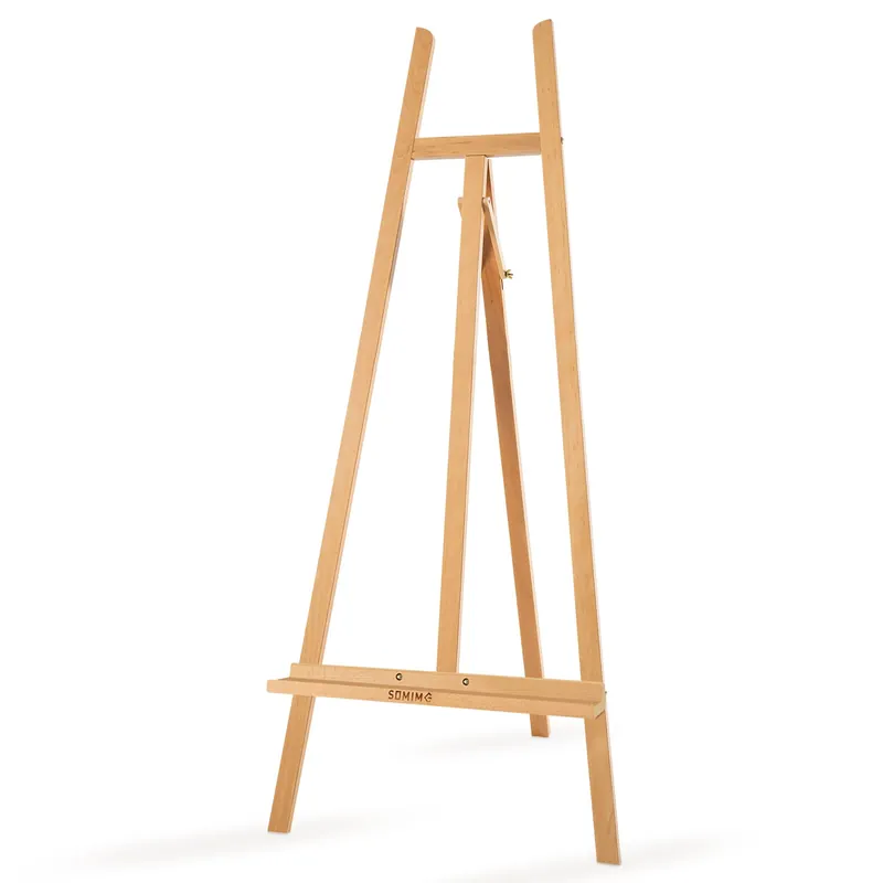 Frame Wooden Display Easel - Adjustable Lyre Beechwood Studio Easel Stand Holding Canvas Up to 90", Natural