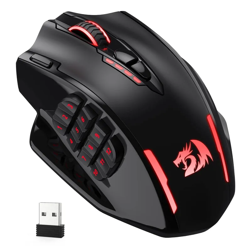 Impact Elite Wireless Gaming Mouse, 16000 DPI Wired/Wireless RGB Gamer Mouse with 16 Programmable Buttons