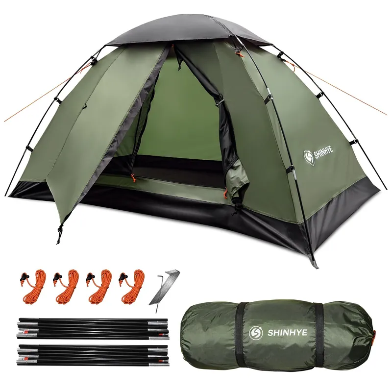 ShinHye Backpacking Tent for Camping, 1/2 Person Ultralight Backpacking Tent Easy Setup Tents Waterproof Lightweight Hiking Tents for Backpacking (Tent-1 Person)