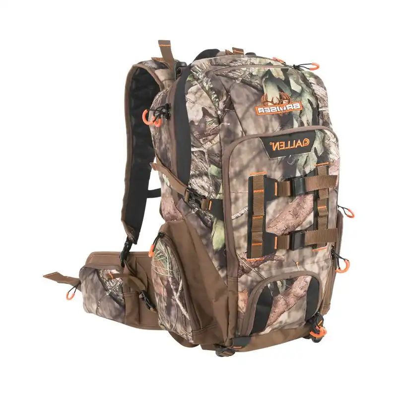 Allen Company Gear Fit Pursuit Bruiser Camo Deer Hunting Backpack for Men and Women - Rifle and Bow Carry Bag - Holds Shooting Accessories and Camping Gear - Orange,White