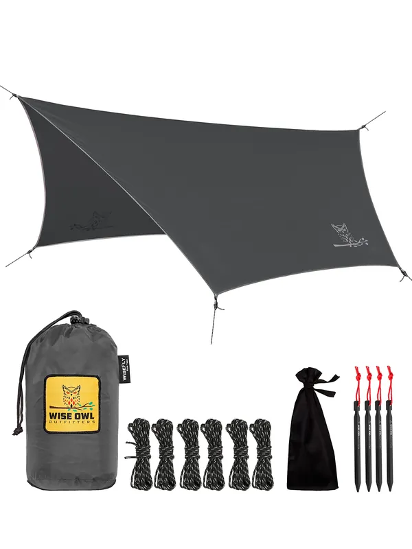 Hammock Tarp, Hammock Tent - Rain Tarp for Camping Hammock - Camping Gear Must Haves w/Easy Set Up