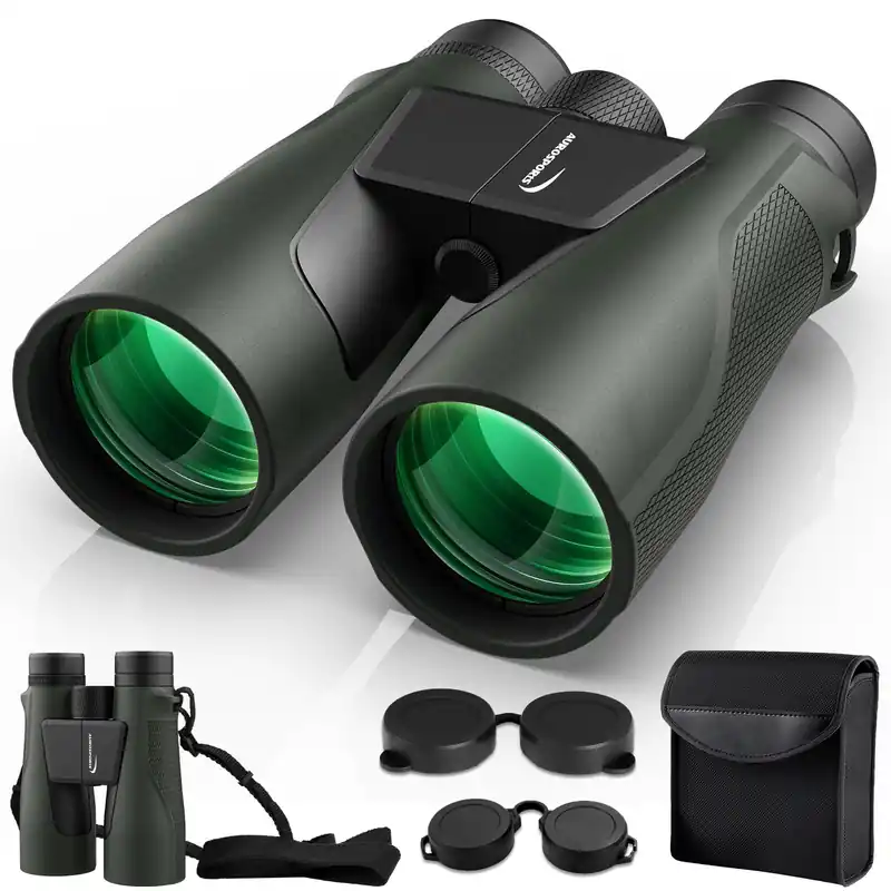 15x56 Binoculars for Adults High Powered - Aurosports HD Large View Binoculars - Green