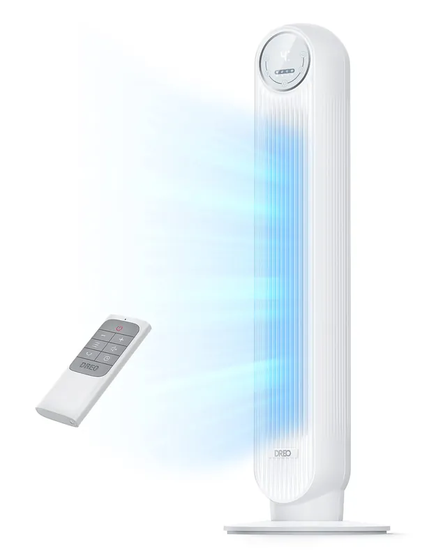 Tower Fan for Bedroom, 25ft/s Velocity Quiet Floor Fan, 90° Oscillating Fans for Indoors with 4 Speeds