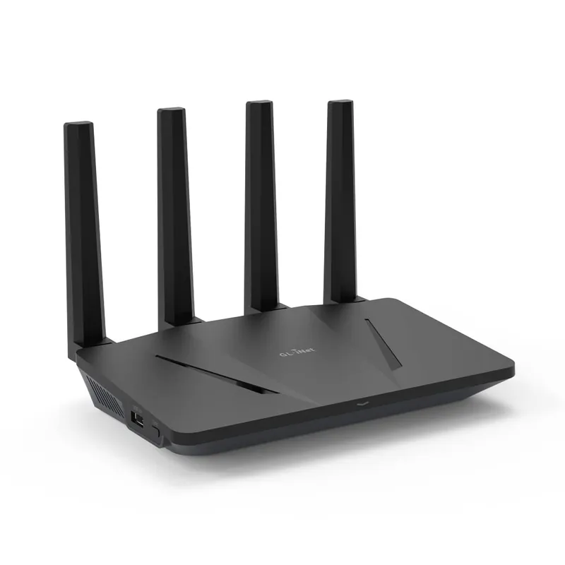GL.iNet GL-AX1800(Flint) WiFi 6 Router -Dual Band Gigabit Wireless Internet Router 5 x 1G Ethernet Ports Up to 120 Devices OpenVpn&WireGuard