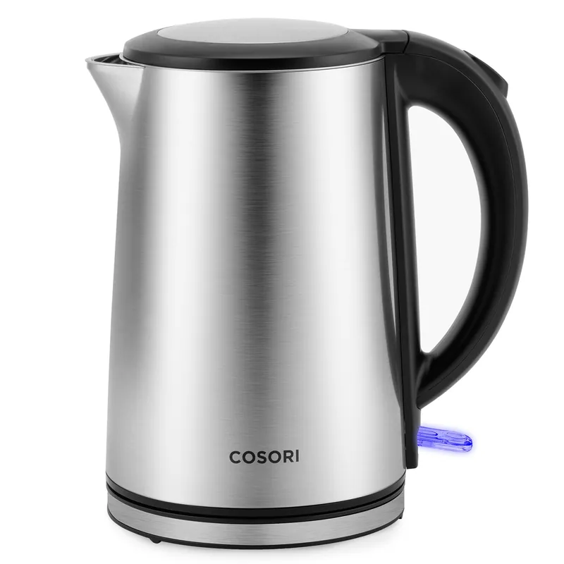 Electric Kettle, Cool-Touch Double Wall Stainless Steel Insulated, Automatic Shut Off & Boil-Dry Protection