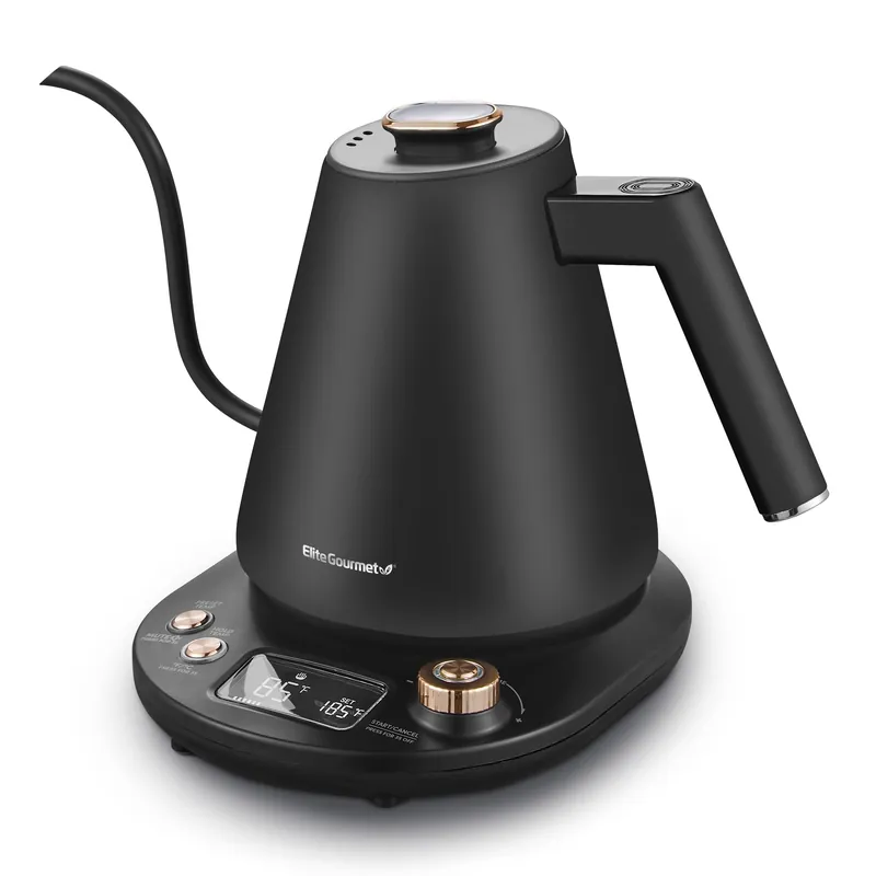 1L Digital 304 Stainless Steel Interior 1200W Kettle Pre-Programmed Temperatures, Keep Warm Matte Black