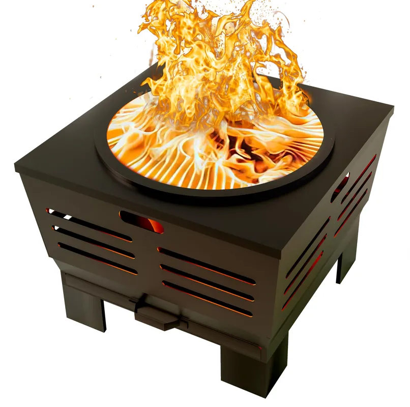 Fire Beauty Stove Bonfire with Stand, Smokeless Fire Pit Wood Burning Firepit with Ash Pan, Portable Outdoor Firepit