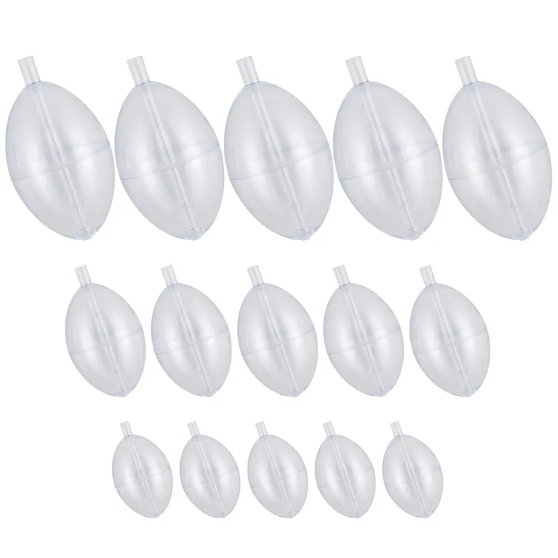 Slip Bobbers Set for Fishing, 15PCS Fishing Slip Cast Spin Floats, 3 Sizes Clear Plastic Bobbers Kit