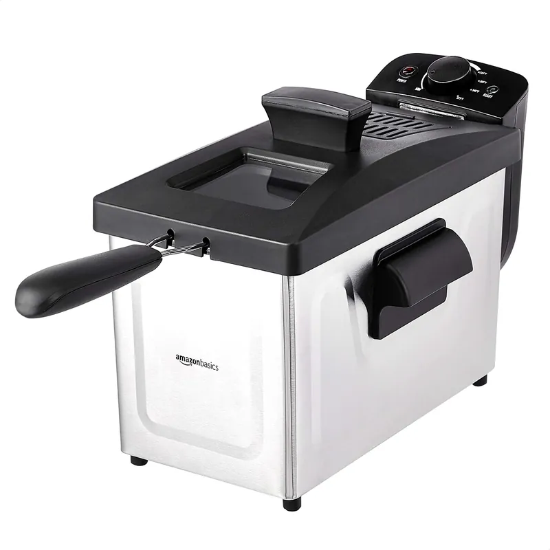 3 Liter Electric Deep Fryer with Adjustable Temperature, Stainless Steel
