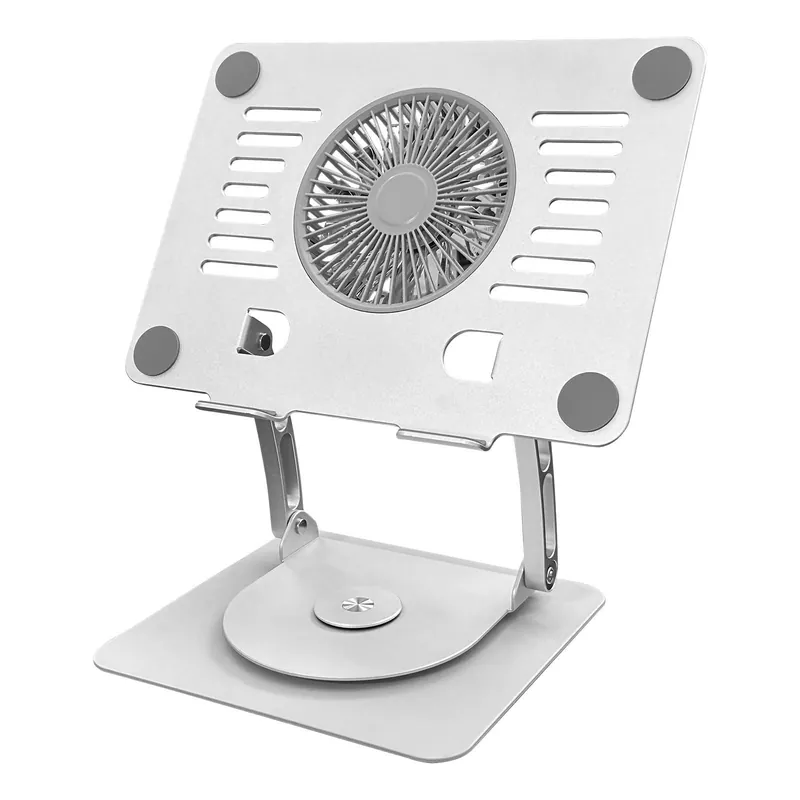 Gaming Laptop Cooling Pad with 360° Rotation Base, Ergonomic Aluminum Laptop Cooling Stand with 3 Speed Fan