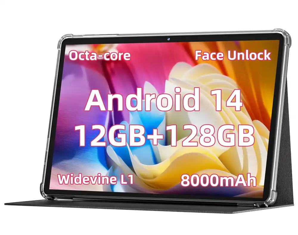 2024 Upgraded Android 14 Tablet, 11inch Tablet PC,Support Face Unlock, Octa-core CPU,12GB+128GB+512GB Expand