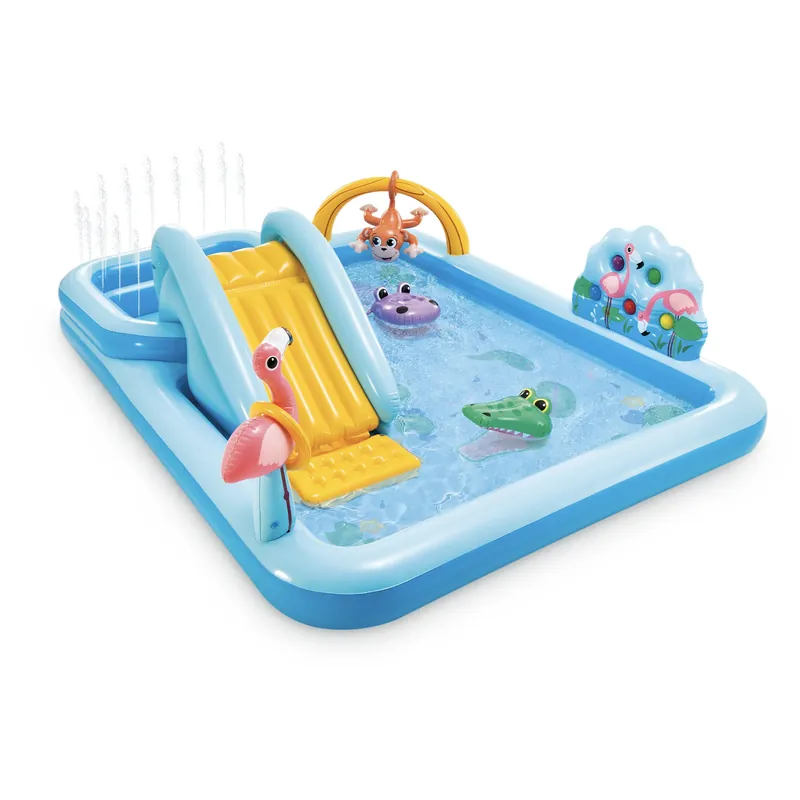 96" x 78" x 28" Inflatable Jungle Adventure Play Center Spray Kiddie Pool for Ages 2 and Up