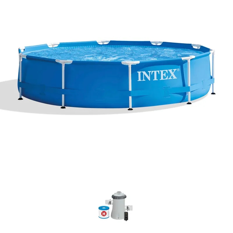 Metal Frame Above Ground Swimming Pool Set 10ft x 30in Puncture-Resistant Material – Rust Resistant – 1185 Gallon Capacity