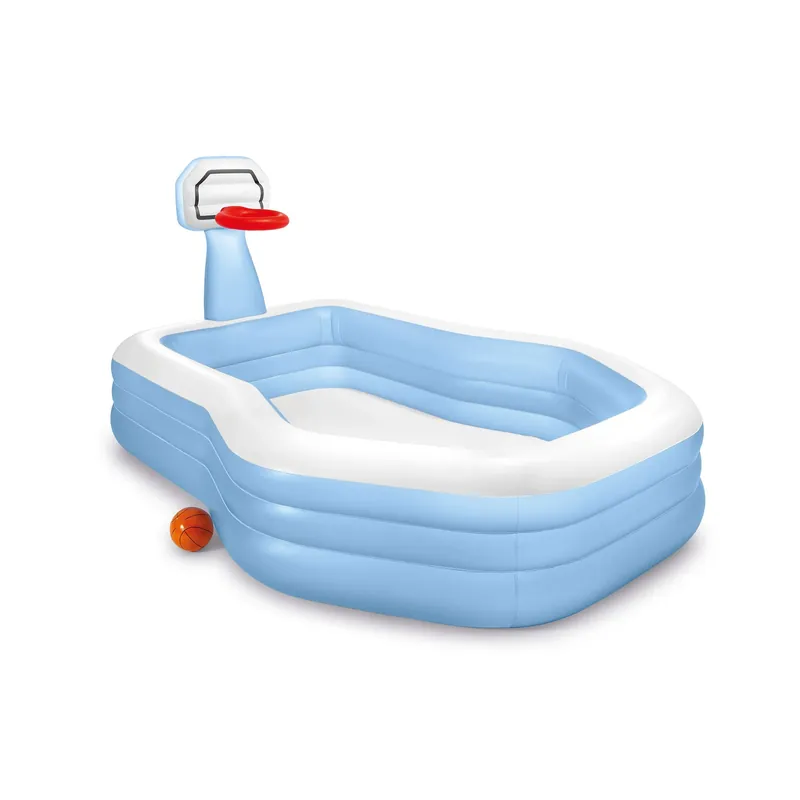 Swim Center Shootin‘ Hoops Inflatable Family Swimming Pool, Blue