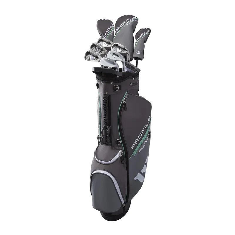 Wilson Women‘s Profile Platinum SGI Complete Set with Cart Bag - Ladies Right Hand, Tall, Grey/Teal