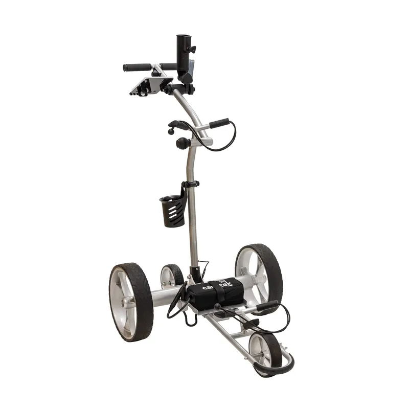 Cart-Tek Yellowstone Electric Golf Caddie Silver Lithium Battery Electric Golf Caddy
