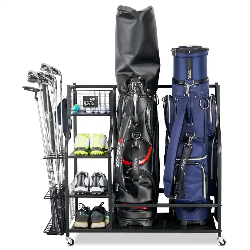 Mythinglogic Golf Storage Garage Organizer, Golf Bag Storage Stan