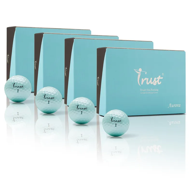 Trust Golf Ball, Aurora ICY Blue, Soft, Distance, Straight Flight 3-Piece (ICY Blue, 48 Balls)