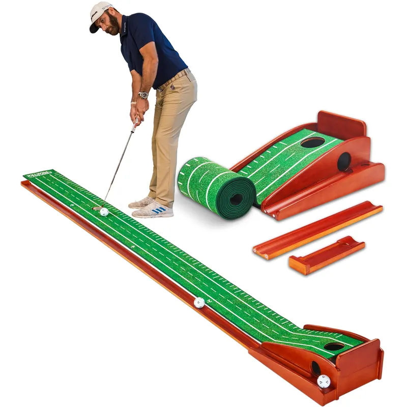 Perfect Practice Roll-a-Putt Golf Putting Mat with Ball Return - 8ft Portable Practice Putting Green - Training Aid for Indoor, Outdoor