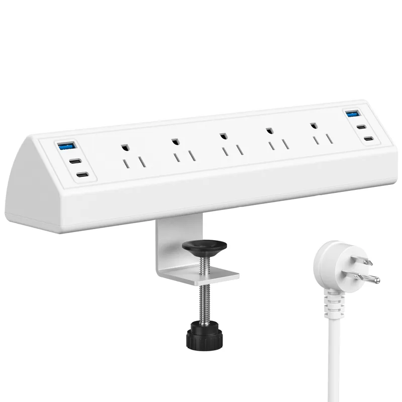 Desk Clamp Power Strip USB C,40W Total Fast Charging Station,4 PD 20W USB C Ports, Nightstand Edge Mount Power Strip