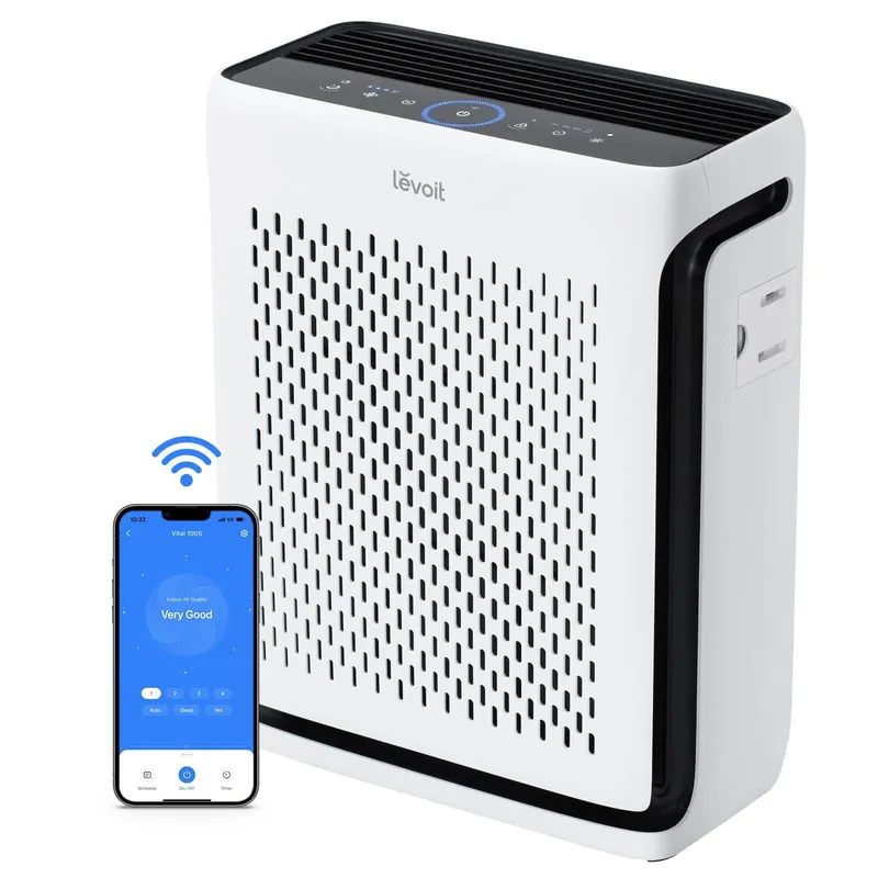 Air Purifiers for Home Large Room Bedroom Up to 1110 Ft² with Air Quality and Light Sensors, Smart WiFi White