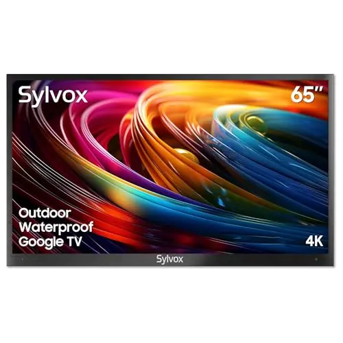 SYLVOX 65‘‘ Outdoor Google TV Weatherproof 4K Television, Built-in Chromecast Voice Assistant