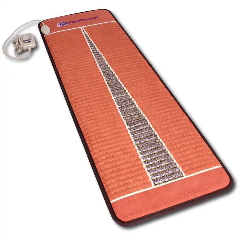 Infrared Heating Amethyst Mat - Full Size 72"x24" - Natural Crystals - Adjustable FIR Heat 86°-158°F - Deep Warmth Hot Stone Pad