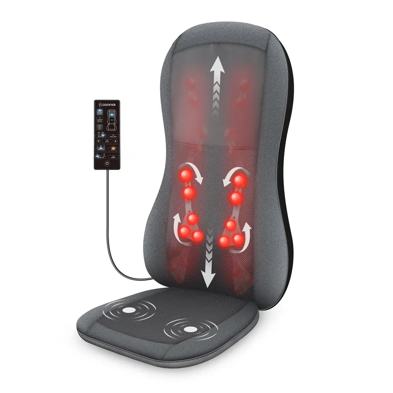 Full Back Massager with Heat -2D/3D Shiatsu Massage Seat Cushion with 10 Massage Nodes, Massage Chair Pad