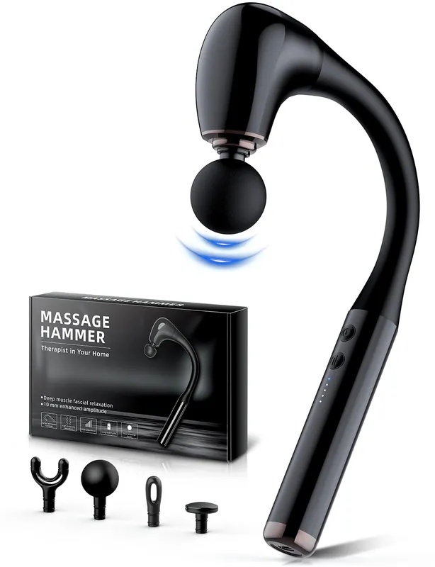 Massage Gun with Upgraded Extension Handle, 10MM Massage Gun Deep Tissue, Back Massager, Muscles/Neck/Shoulders/Waist/Legs