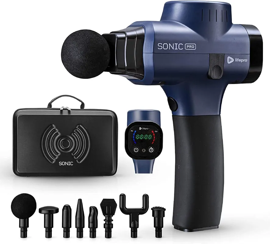 Muscle Massage Gun, Back Massager Gun, Percussion Massage Gun for Athletes, Includes 8 Massage Heads, 5 Speed