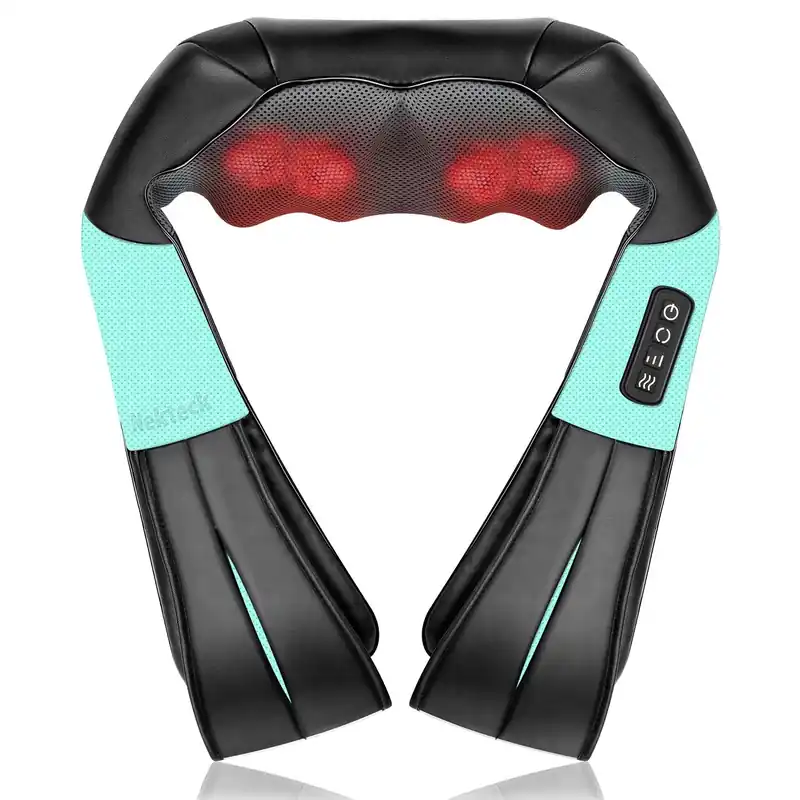 Neck and Back Massager with Soothing Heat, Electric Deep Tissue 3D Kneading Massage Pillow for Shoulder