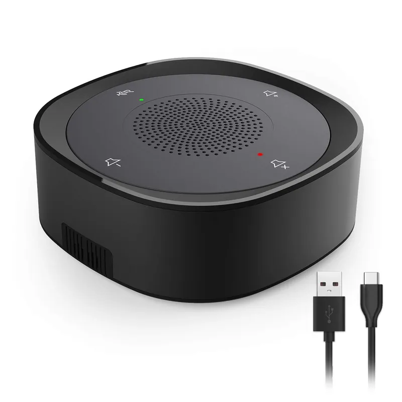 USB Speakerphone Microphone, Conference Speaker Omnidirectional Computer Mic, with 360º Voice Pickup