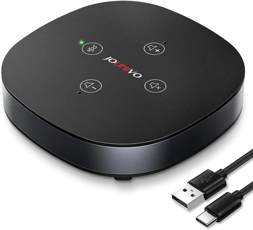 USB Speakerphone Microphone, Conference Speaker Omnidirectional Computer Mic, with 360º Voice Pickup, Touch-Sensor