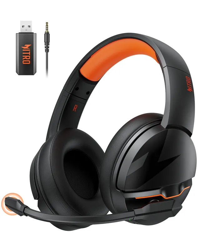 Wireless Gaming Headset Non-Stop 100H Battery Dynamic 50mm Drivers Clear Voice Mic PS4 Headset& PS5 Headset