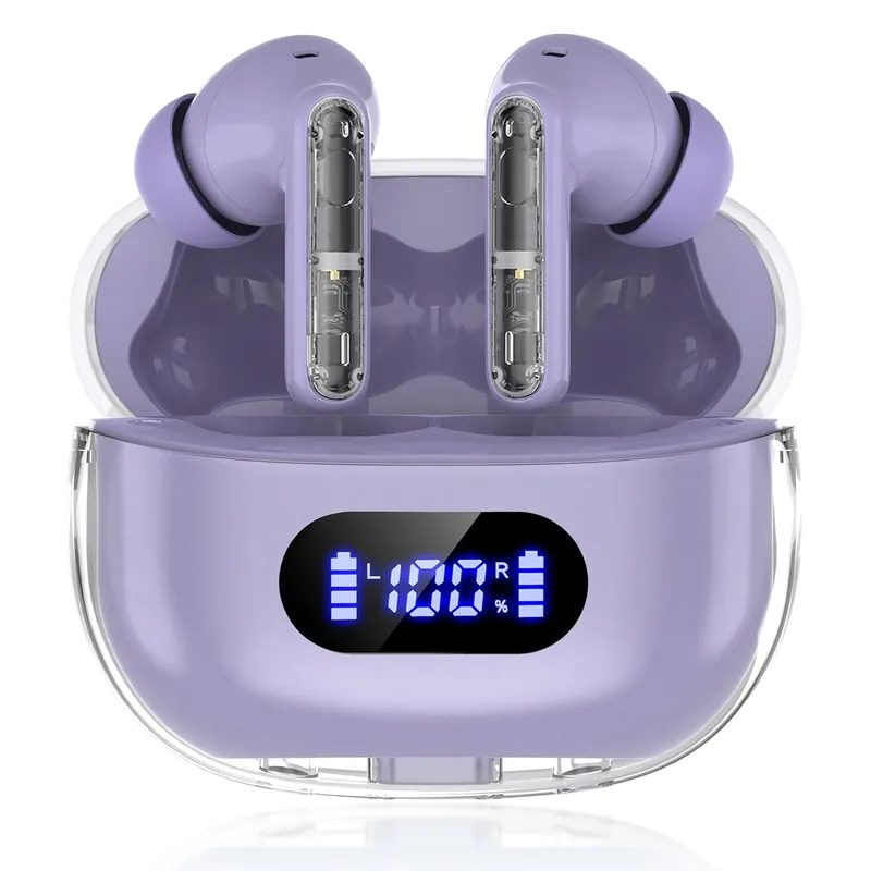 Purple Wireless Earbuds P1 PRO, Earphones Wireless Bluetooth Headphones with Clear Call