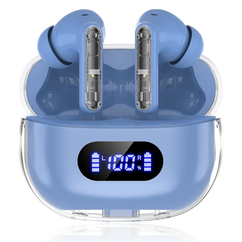 Blue Wireless Earbuds P1 PRO, Earphones Wireless Bluetooth Headphones with Clear Call Mics Ear Buds