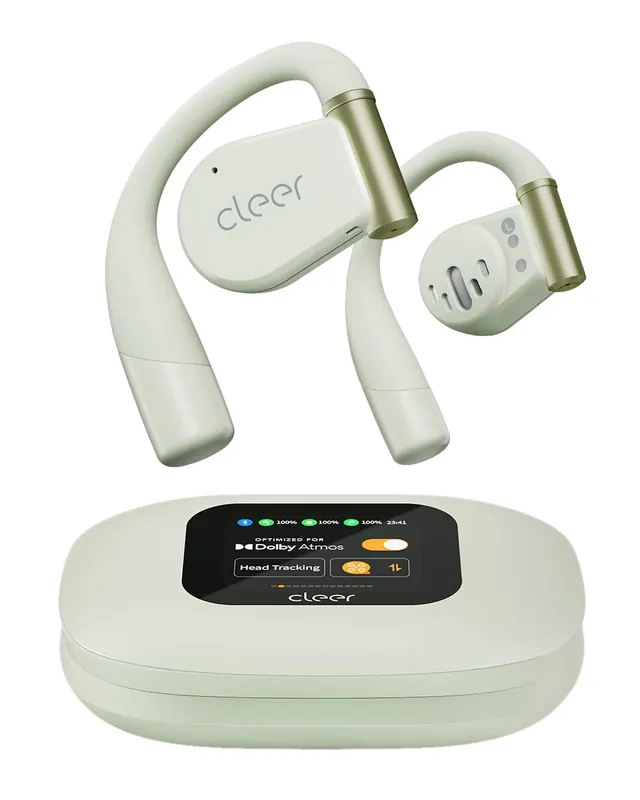 Cleer ARC 3 Open Ear Headphones - Dolby Audio, Snapdragon Sound True Wireless Earbuds, 50Hr Battery, Green