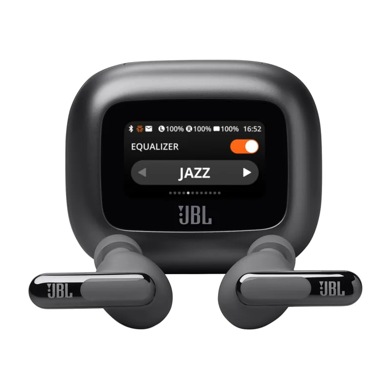 True Wireless Noise-Cancelling Closed-Stick Earbuds, 48Hrs Total Playback, Wireless Charging, 6 Mics (Black)