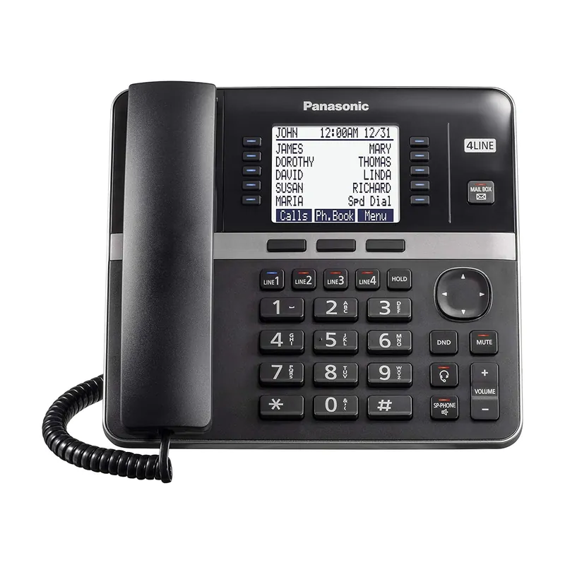 Corded Base Station with 4-Lines Expandable with Up to 10 Compatible Panasonic Business Phones Wirelessly - KX-TGW420B (Black)