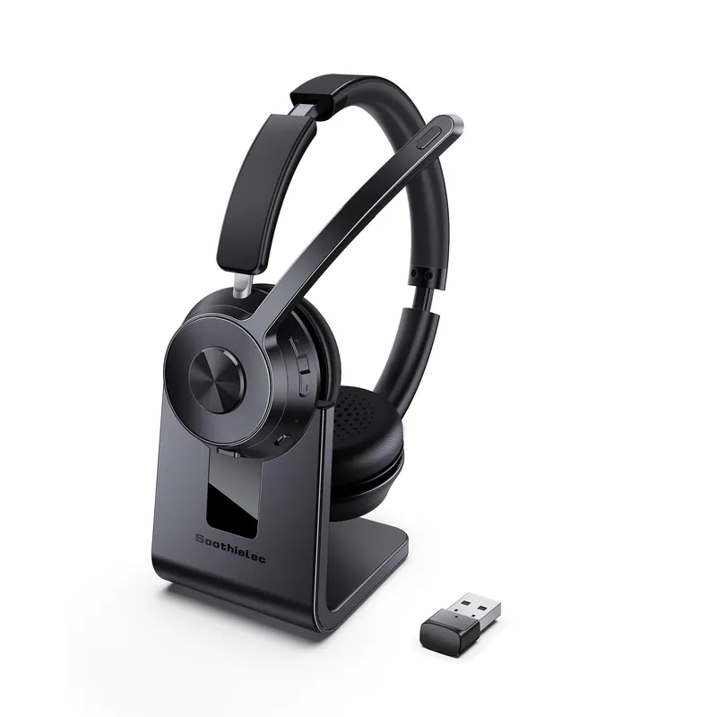 Wireless Headset, Bluetooth Headset with Noise Cancelling Microphone & USB Dongle for PC/Computer/Laptop/Cell Phones