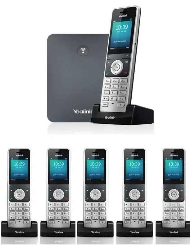 IP Phone W76P Bundle of W70B Base and W56H handset + 5-Unit W56H Handset (5 x W56H)