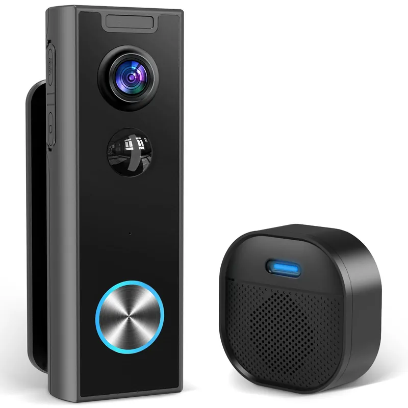 2K HD Doorbell Camera Wireless with Included Ring Chime, Front Door Camera, 2-Way Audio, Battery Powered, AI&PIR Detection